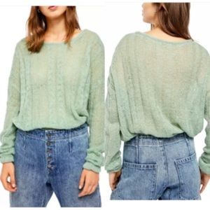 Free People Mint Fresh Combo Sweater Medium